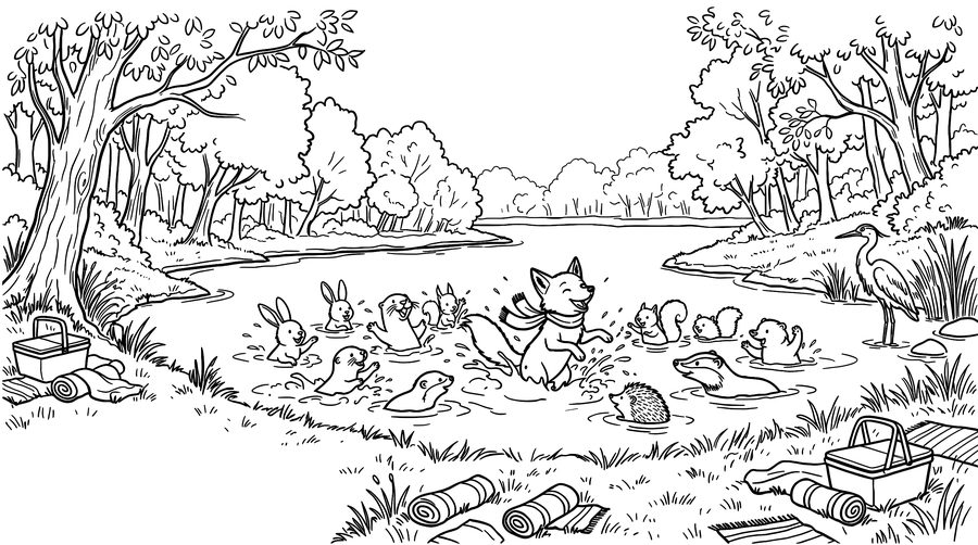 Feelings coloring page from the Rufus storybook