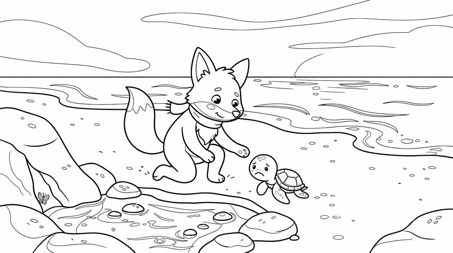 Ocean coloring page from the Rufus storybook