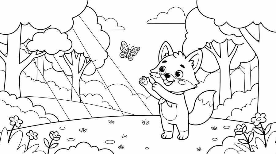 Dinosaurs coloring page from the Rufus storybook